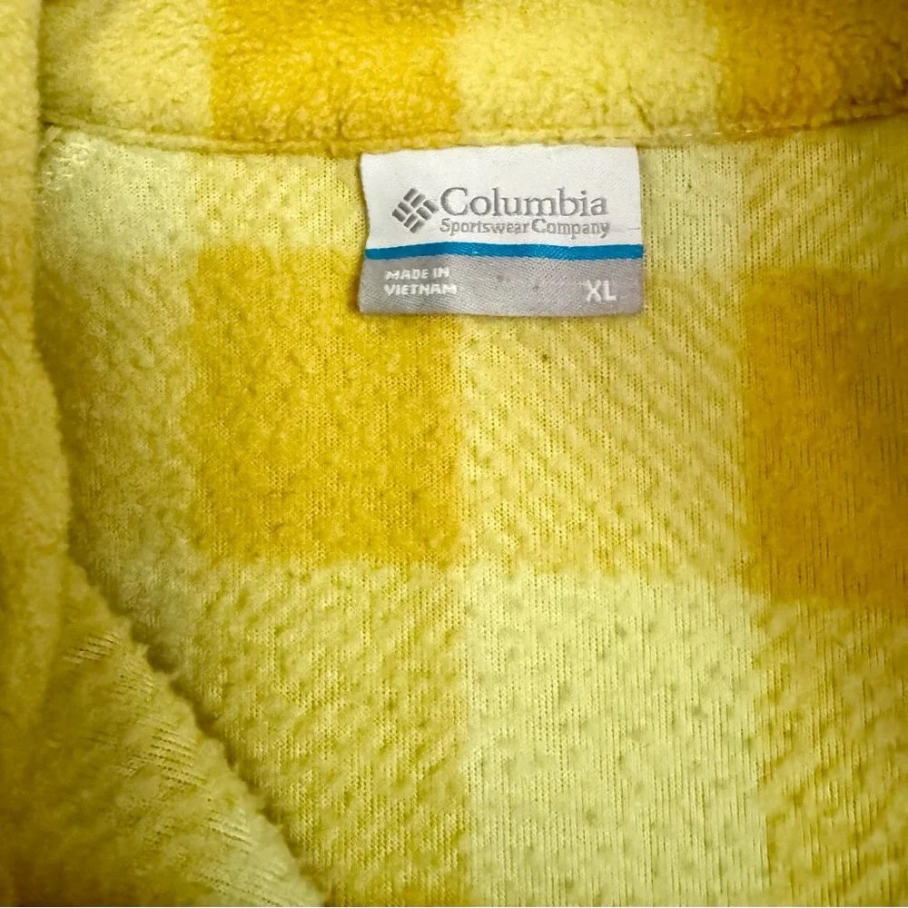 Columbia Yellow Checkered Fleece Jacket - Picture 3 of 6